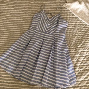 She + Sky - blue and white striped sundress